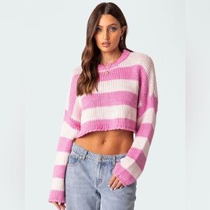 NWOT Edikted Pink Cropped Sweater